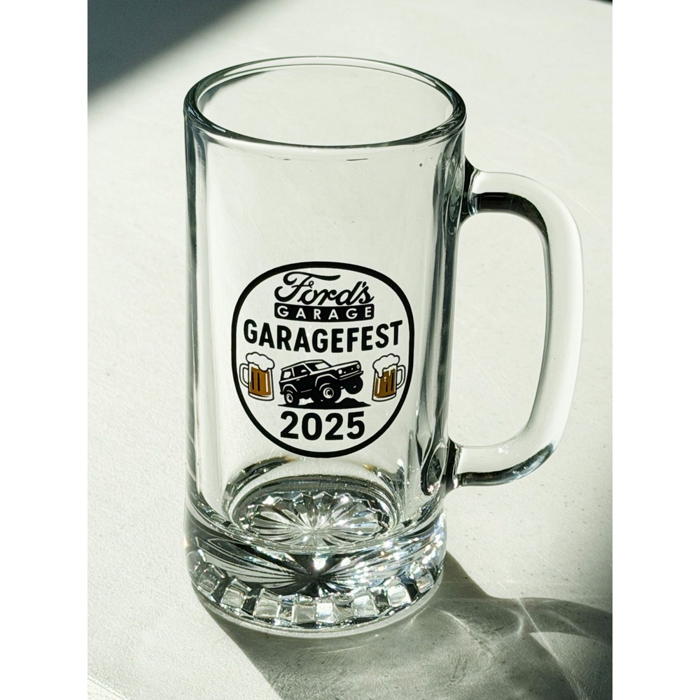 Ford's Garage Garagefest 2025 Mug Clear Truck Jeep Beer Stein 6"